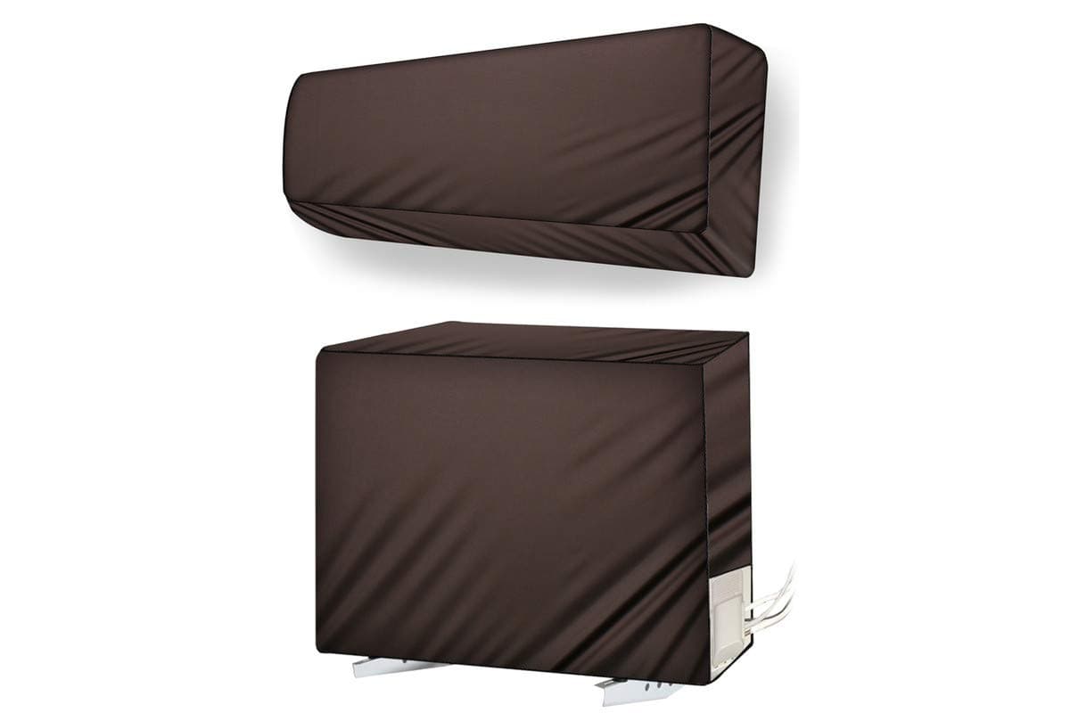 Stylista Split AC Cover Set for Indoor Outdoor Unit 2 Ton Coffee Brown
