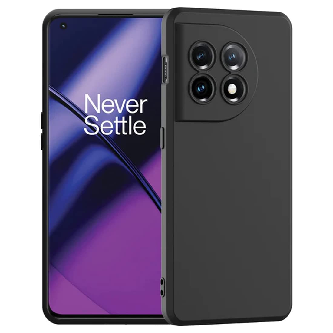 Amazon Brand- Solimo Mobile Cover for OnePlus 11 5G / 11R 5G (Soft, Matte Finish Liquid Silicone Case & Flexible Back case), Black