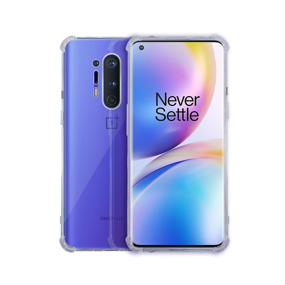 7SEVEN® Back Cover for OnePlus 8 Pro Transparent Mobile Back Case Shock Proof Design Camera Edges Protection Crystal Clear 1+ Phone Case Silicon Soft TPU & Flexible One Plus Bumper Phone Cover