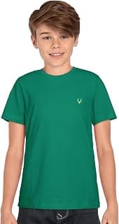 Allen Solly Boys Crew Neck Cotton Regular Fit T-Shirt | Solid Design with Signature Logo | Everyday Comfort Wear