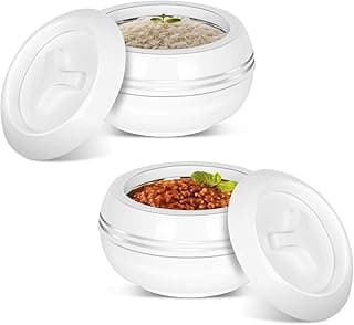 JAYPEE Palazio 450+450 Twin Inner Stainless Steel Serving Small Casserole Set | BPA Free PU Insulated Rustproof Casserole | Pack of 2- (White)