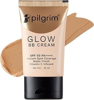 Pilgrim Beige Glow 3-In-1 Natural Bb Cream Medium Coverage For All Skin Types Spf 50 Pa++++ With Niacinamide, Hyaluronic Acid & Vit C - 30G, Pack Of 1