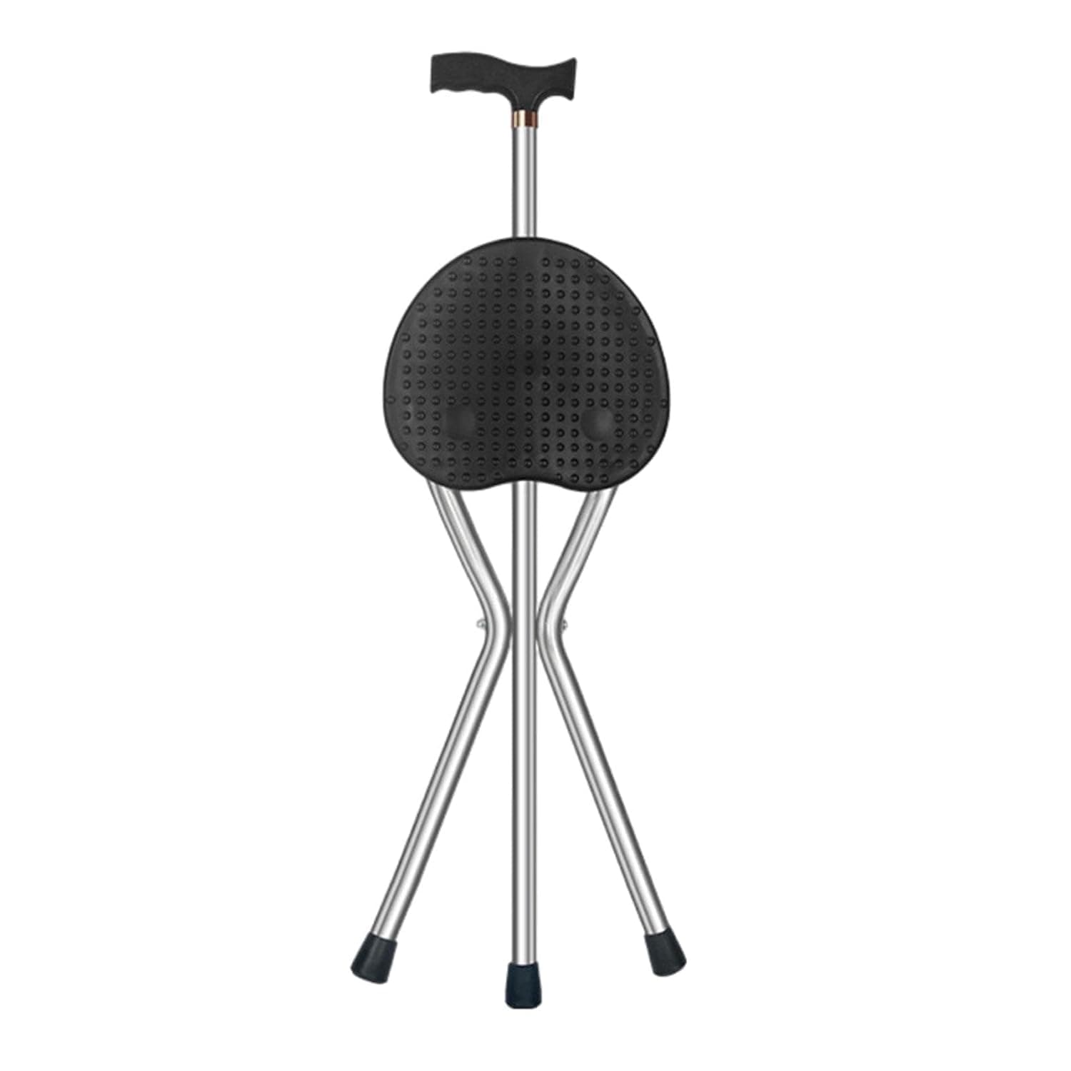 Ndola Folding Canes with Seat, Walking Cane, Adjustable Height, Seat Capacity, Frosted Handle with Magnetic Therapy Stone, Massage Crutches, Stool