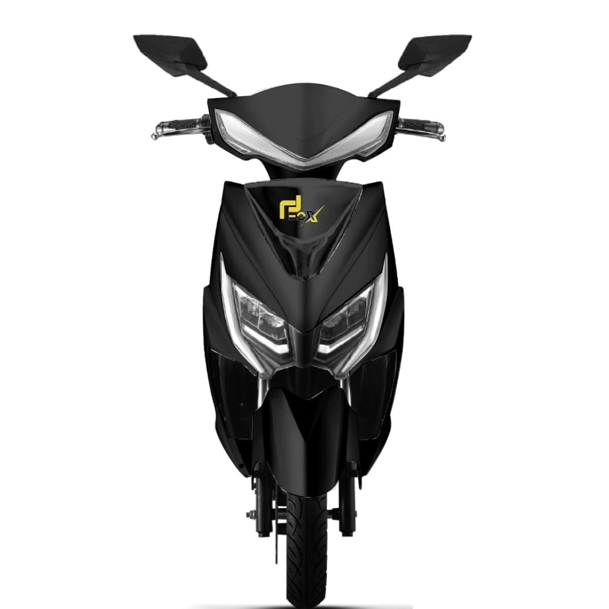 EOX E2 Low Speed Electric Scooter Non RTO with 60-70Km Range, Black Portable Lithium Battery & Charger