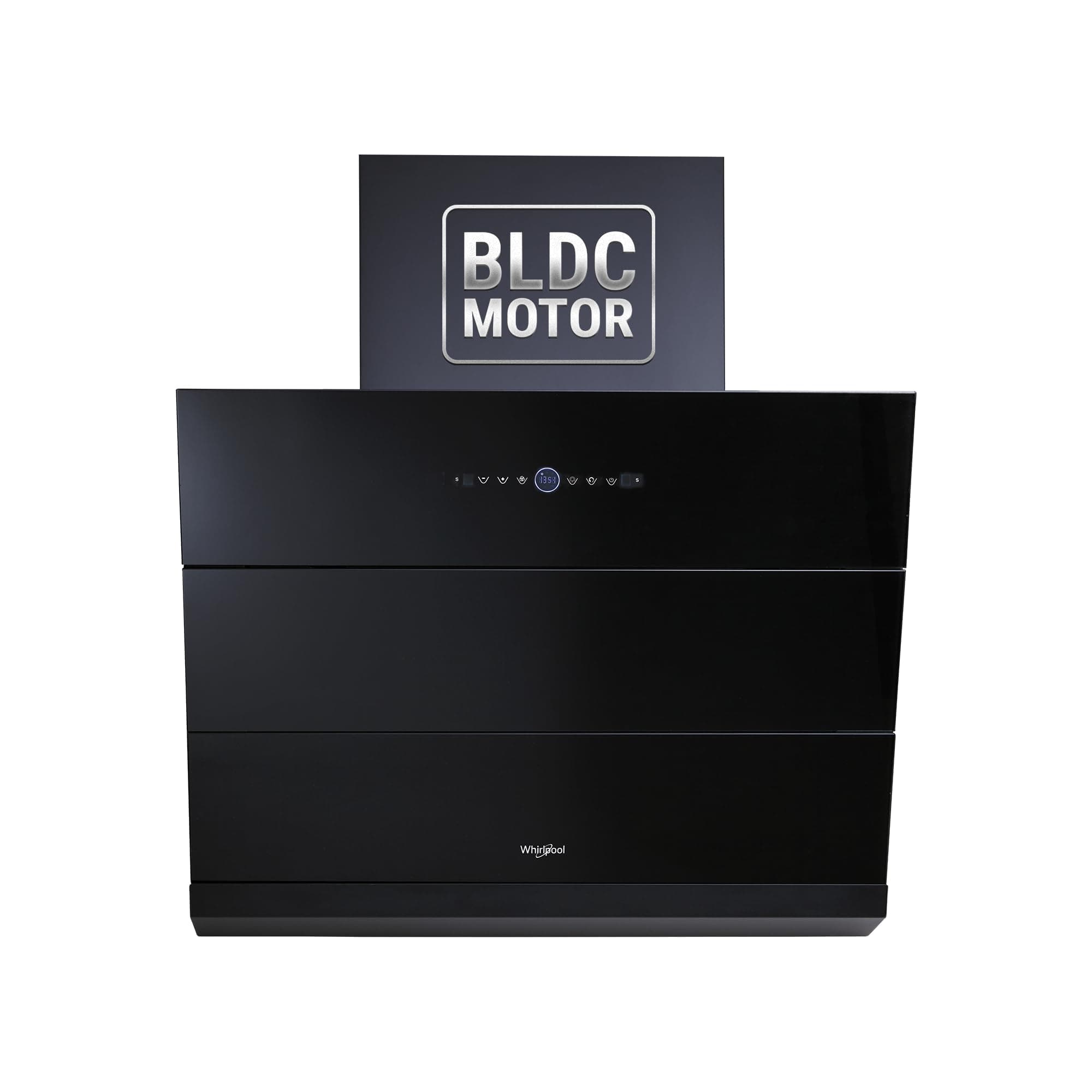 Whirlpool 75cm 1700 m3/hr BLDC Filterless Autoclean Slant Kitchen Chimney | Free Installation | 11 Years Motor & 5 Years Comprehensive Warranty | VFL PRO 750 BLDC HAC BK HOOD | Black | Motion Sensor