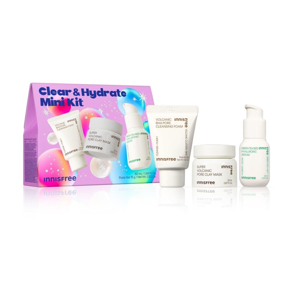 Innisfree Clear & Hydrate Kit | Oil-Free, Pore-Cleansing Skincare Set