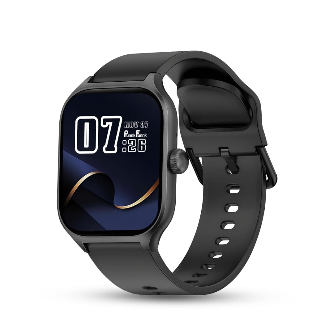 PunnkFunnk NovoLux HD Display Smartwatch for Men & Women Answer/Make Calls, Heart Rate Monitor, 113+ Sports Modes, Step Counter, IP68 Waterproof, Compatible with Android & iOS(Black)
