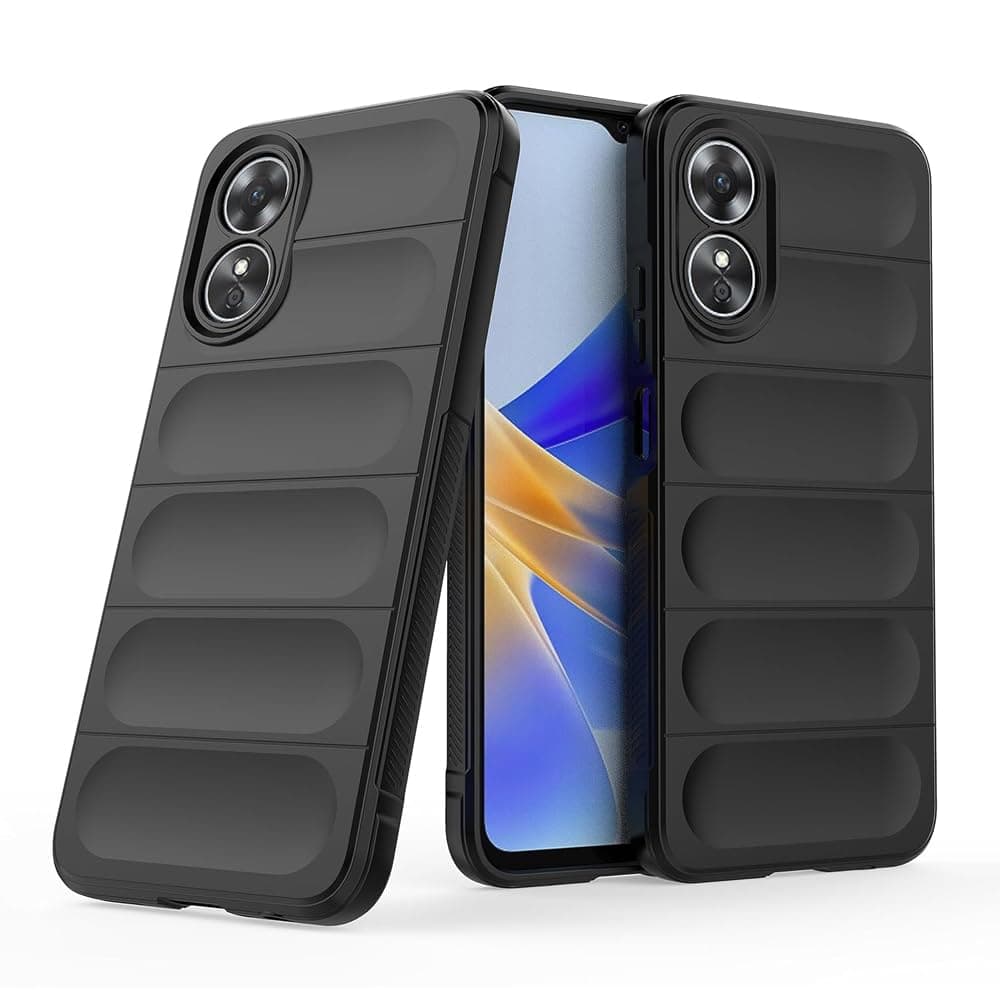 amazon basics Mobile Cover for Oppo A78 4G | Full Camera Protection | Liquid Silicon Case | Flexible Bumper Case for Oppo A78 4G (Black)
