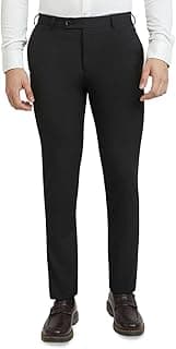 Raymond Men Slim Fit Solid Pattern Poly Viscose Blend Flat Front Formal Trouser
