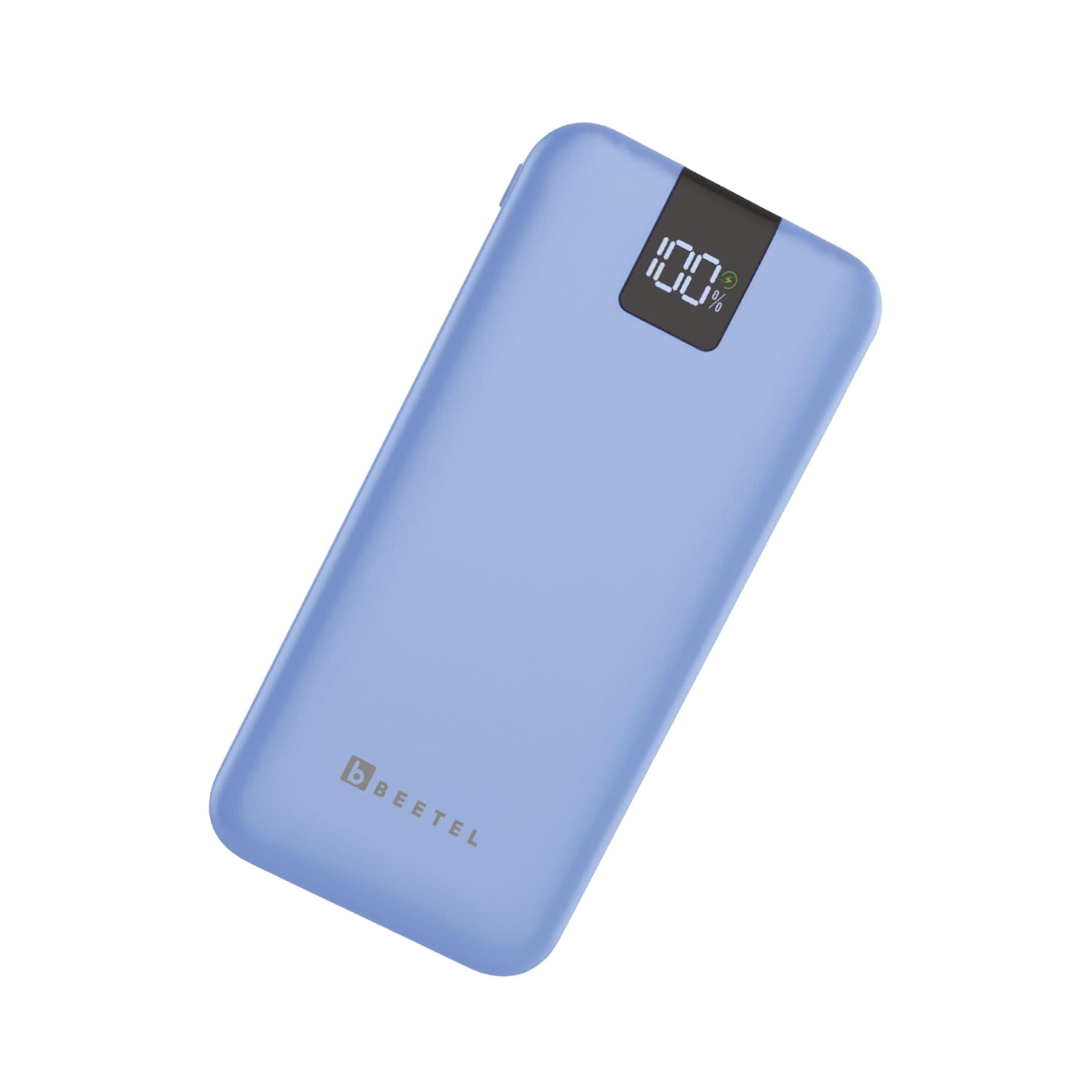 Beetel Volte Series PB20 20000mAh Power Bank 22.5W Fast Charging | Triple Output QC3.0, PD3.0 & PPS | Pass Through Charging | Designed for Apple iPhone, Samsung, OnePlus and All Smartphones | Blue