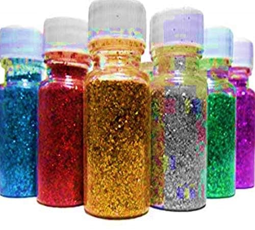 Eclet 6 Colors Nail Glitter Set, 15g Fine Glitter Cans for Nail Art, Eye Shadow, Cosmetics, Body, Crafts, Painting Art Pigment