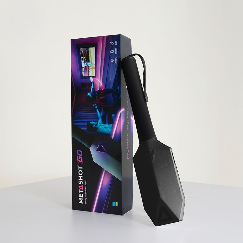 MetaShot GO Smart Cricket Bat Game Black | Motion Sensor Cricket Bat for TV & Mobile | Indoor Cricket Gaming Controller | Multiplayer Cricket Game