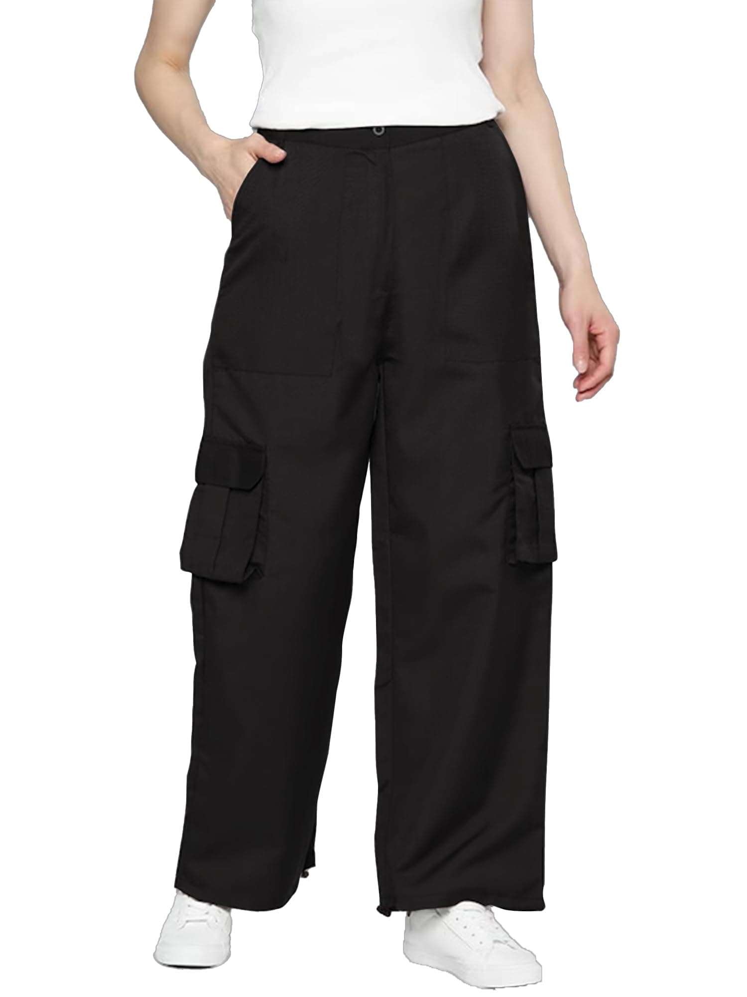 JC Jumpcuts||Trousers for Women||Korean Trousers for Women||Regular fit Cargo Pants||Lycra Blend Trousers