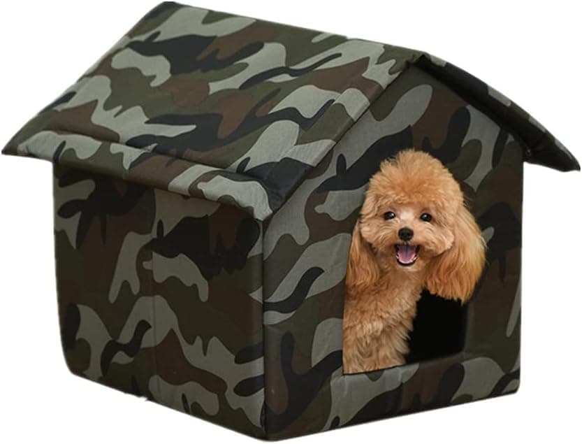 Army Disruptive Pattern Dog Tent Bed for Indoor Dog, Warm Waterproof Oxford Pet House for Outdoor (S) 17 * 16 * 16 inch