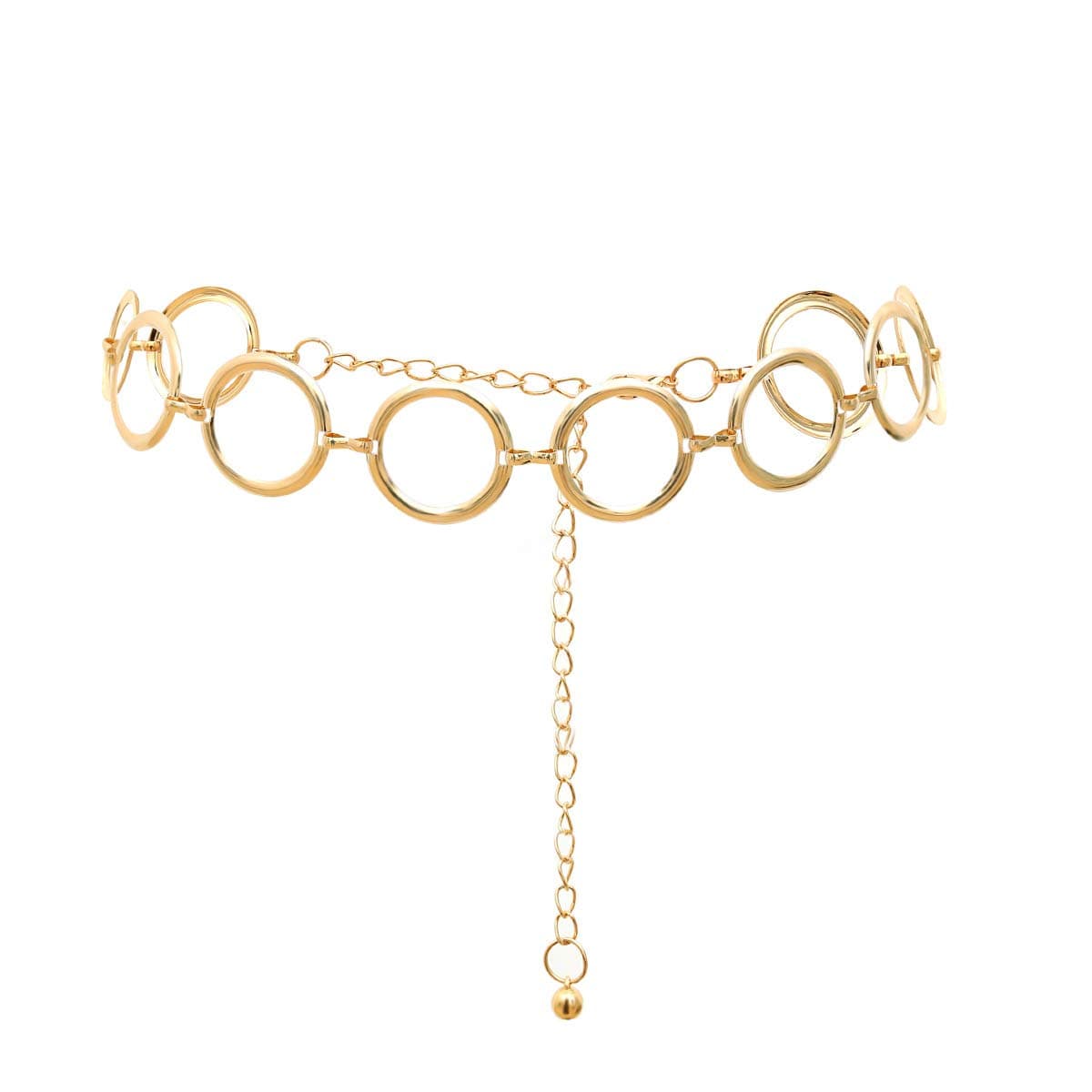 Aaishwarya Golden O-Ring Chain Metallic Hip Belt for Women and Girls | Waist Chain, Stylish Kamarband, Belly Chains, For Western Dress