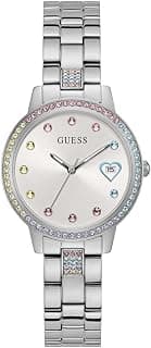 GUESS Women's 34mm Watch - Rose Gold Tone Bracelet White Dial Rose Gold Tone Case