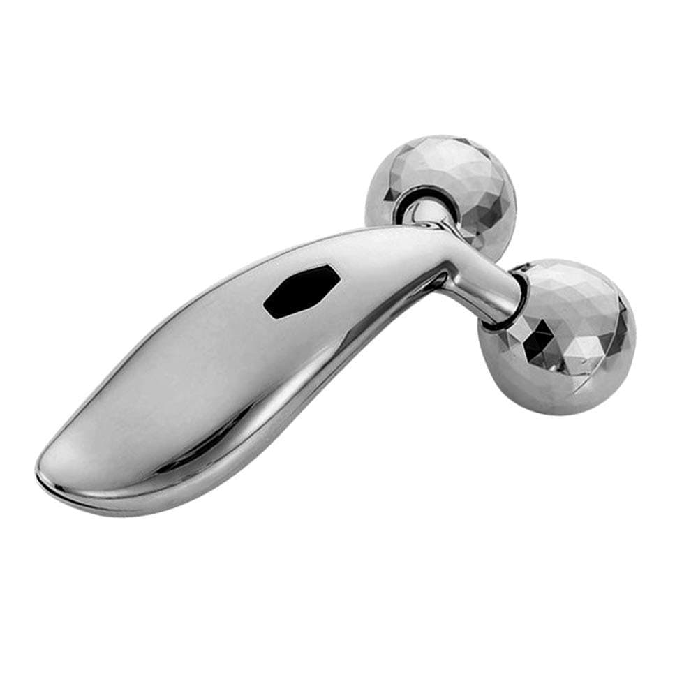 VAVSU 3D Manual Roller Face Body Massager | Wrinkle Remover | Facial Massage Relaxation | Tightening Shaping Massage Roller (Silver)