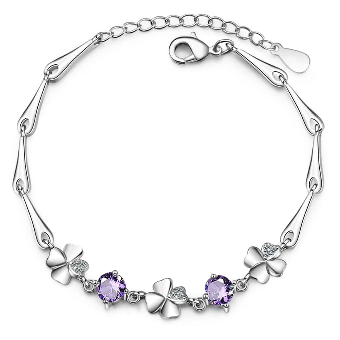 AQUASTREET Minimal Crystal Bracelet | White Gold Plated | Stylish Jewelry Gift For Women and Girls