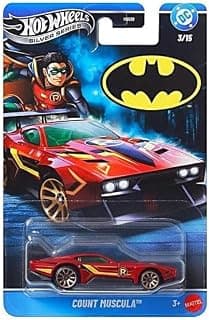 Hot Wheels Toy Car, Batman-Themed 1:64 Scale Count MUSCULA Die-Cast Vehicle, Popular Hero or Villain Casting from The Global Franchise (Styles May Vary)