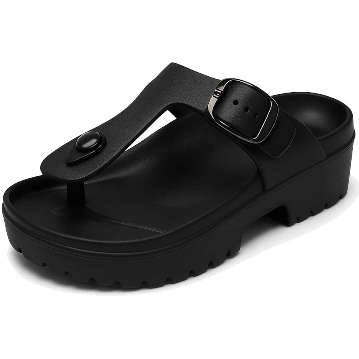 ORTHO JOY Orthopedic Arch Support Sandals for Women – Comfort Slip-On Toe Post Slides with Adjustable Strap & Cushion Sole