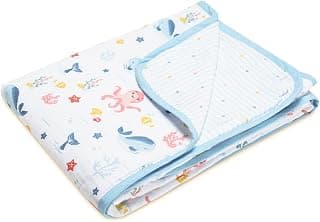 haus & kinder Muslin Blanket for New Born Baby, Soft Breathable Baby Blankets Newborn, Premium Baby Blanket for 0-2 Years, Cozy Baby Blanket for Crib Nursery, New Born Baby Essentials | Vitamin Sea