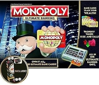 Monopoly Ultimate Banking Board Game – Electronic Banking Edition with Card Swiping Machine – Family Strategy Trading Game – Cashless Property Game for Kids & Adults – 2-4 Players | Ages 8+