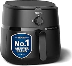 PHILIPS Air Fryer NA130, uses up to 90% less fat, 1700W, 6.2 Liter, with Rapid Air Technology (Black), Extra Large