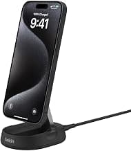 Belkin Magsafe Wireless 15W Qi2 Charging Stand | Magnetic Convertible Charger for Apple iPhone 16, 15, 14, 13 & 12 Series, Airpods and Other Magsafe Compatible Devices | Black