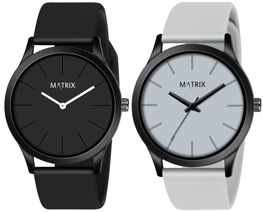 Matrix Fusion Minimalist Dial with 2 Hands Design & Softest Silicone Strap