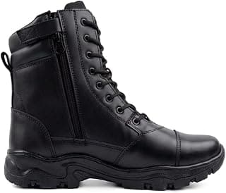 Generic High Ankle Tactical Military Boots for Men | Duty Shoes with PU Sole, Double Stitch Construction & Cushioned Collar for Outdoor Use