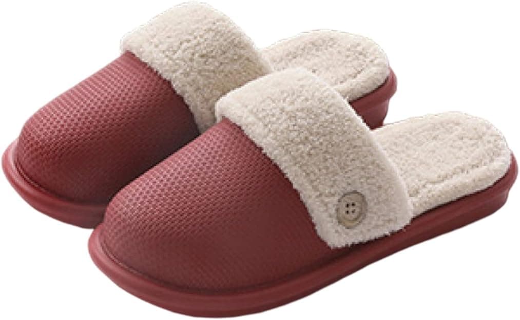 THE DDS STORE Winter Coral Fleece Women Warm Plush Cotton Slipper Indoor Water Proof Non-Slip Removable Plush Slippers Memory Foam Cotton Women's Slippers