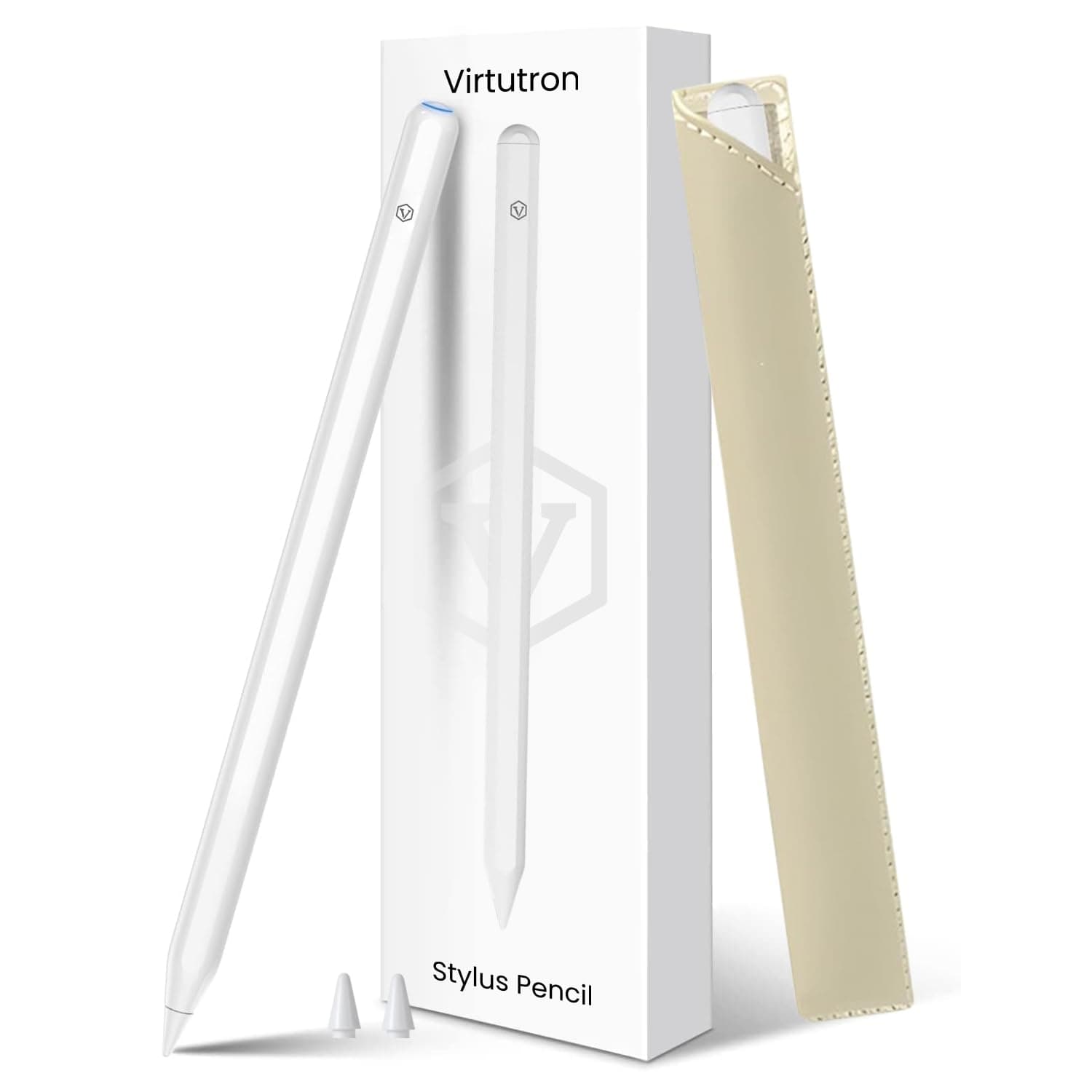 Virtutron 2nd Gen Magnetic Wireless Charging Stylus Pen for iPad | Palm Rejection Digital Pencil | Compatible with iPad Pro 12.9 Inch 6/5/4/3Gen | 11 Inch 1/2/3/4Gen, iPad Air 4/5, iPad Mini 6 (White)