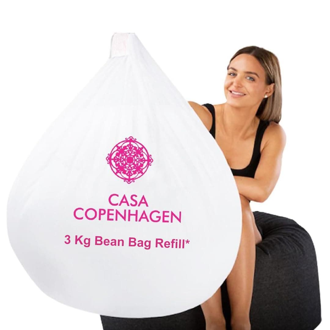 Casa Copenhagen Premium Virgin Grade Thermocol Balls Refill for Pillows, Sofa, Bean Bags, Soft Toys & Beans for Bean Bag Refill 3 Kg (White)