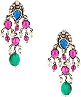 Shaya by CaratLane 925 Silver Feeling Porlu Oxidised Earrings Gifts for Womens & Girls