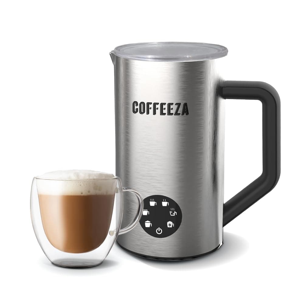Coffeeza Frothimo Pro Milk Frother for Coffee, 6-in-1 Electric Detachable Frother & Heater, Stainless Steel, Hot & Cold Foam for Latte, Cappuccino, Hot Chocolate