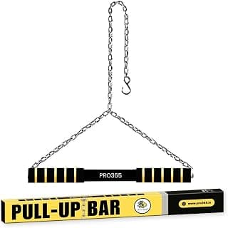 PRO365® Rotational Chin Up Bar SS Compound Material | Monkey Bar | Safe Cushioned Hand Grips | In Room Kids Hanging Rod | Height Growth | Heavy Duty Chain | Home Gym Equipment| 1 Year Brand Warranty