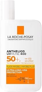 La Roche-Posay Anthelios Sunscreen UVMUNE400 Invisible Fluid SPF50 PA++++ Broad Spectrum UV Protection, Ultra-Lightweight, Non-Perfumed, for Sensitive Skin, 50 ml