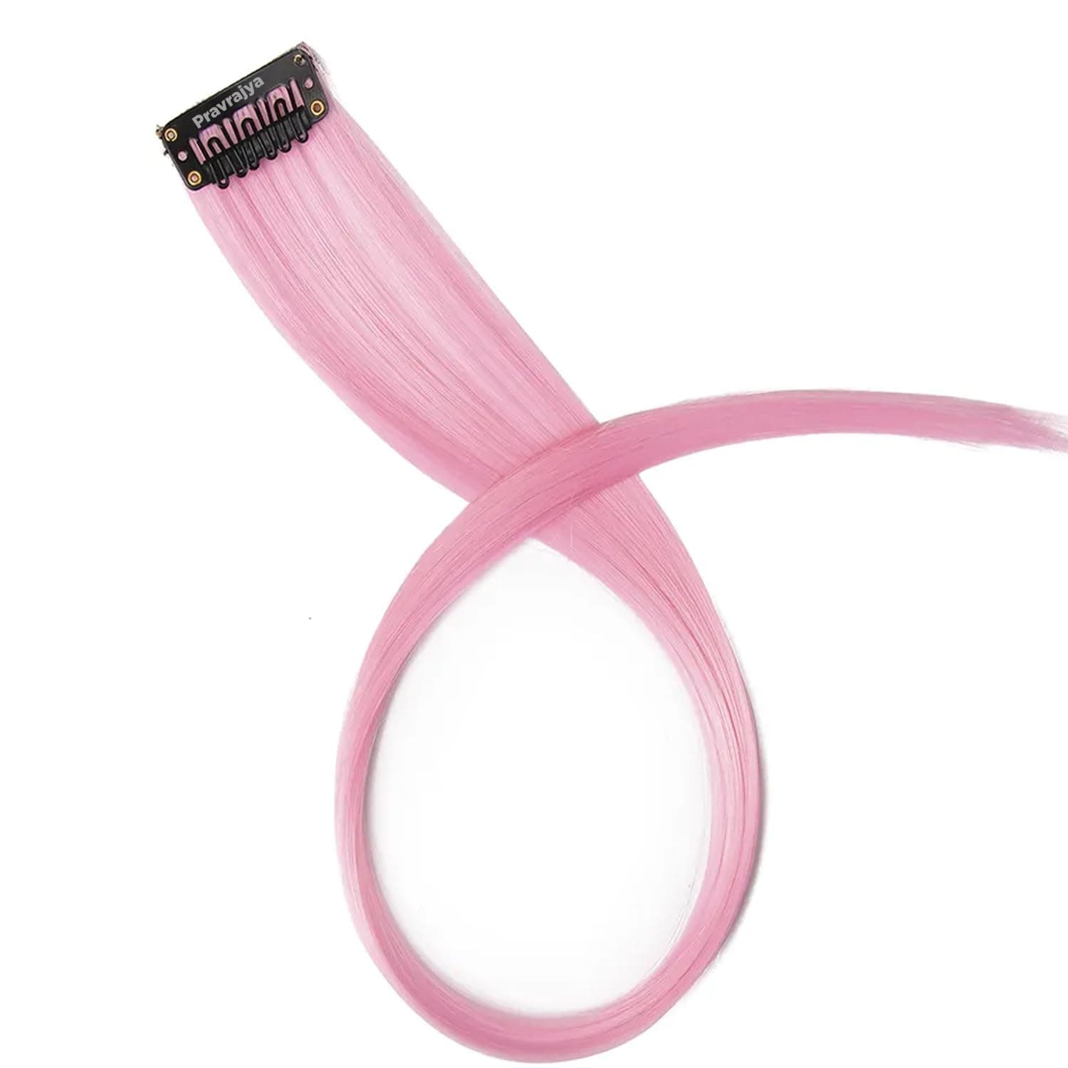 PRAVRAJYA Women Highlighted Pink 22 Inch Straight Hair, Clip in Hair Extensions for Party, Cosplay Events, Wedding (Pack of 2)