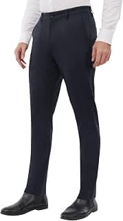 SaintX Men's Formal Slim Fit Trouser | Twill Weave Premium 4-Way Stretchable High GSM Fabric Pants | Textured Classic & Modern Styled Chinos | Business Casual Office/Anytime Wear