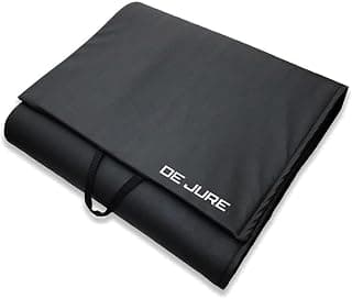 De Jure Fitness PVC Leatherette Yoga Mat, 10mm Thick | Non-Slip Eco-Friendly Odorless Extra Large Exercise Mat for Home Workout, Black