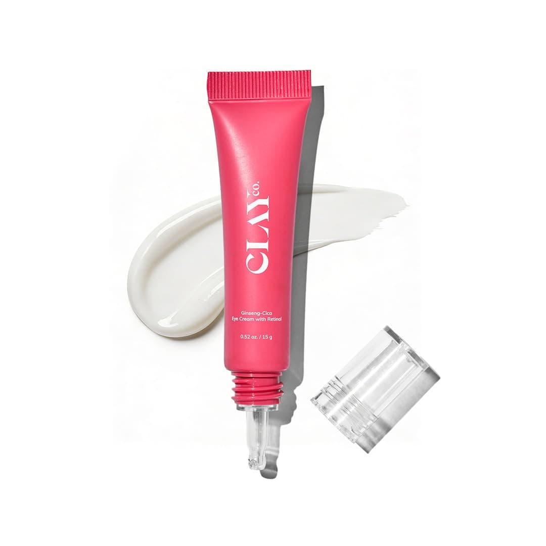 Clayco Ginseng Cica Under Eye Cream with Retinal | Anti-Aging Eye Cream for Dark Circles, Fine Lines & Puffiness | With Niacinamide & Vitamin C | Hydrating, Brightening & Firming Eye Treatment | 15g