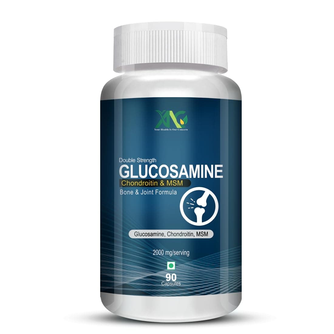 ANC Glucosamine 2000mg With Chondroitin & MSM For Joint Support Supplement, for Joint Pain, Bone, and Muscle Strength, 90 Capsules (Pack of 1)
