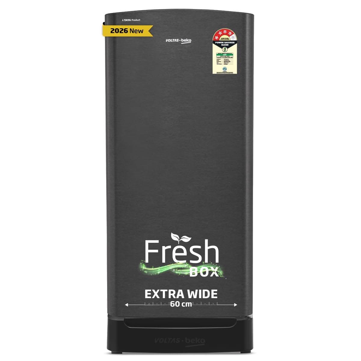 Voltas Beko, A Tata Product 183 L, 4-Star Single Door Direct Cool Refrigerator with Fresh Box Technology (2026 Model, RDC215A / 4W0DGR0M0B00GO, Dark Grey, Base Drawer)