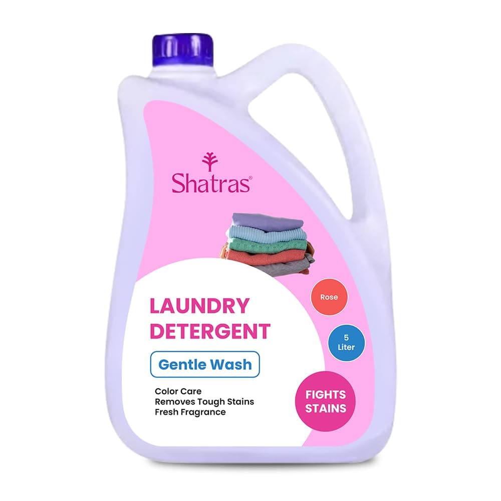 Shatras Liquid Detergent 5 Liter, Laundry Liquid for Fabric Care, Suitable for Top-Load and Front Load Machine and Hand Wash, Concentrated Laundry Detergent