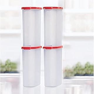 Tupperware Plastic Grocery Container 2.3 L Pack of 4 (Red)