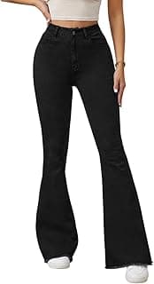 KOTTY Women's High Waist Flared Fit Stretchable Denim Jeans for Casual