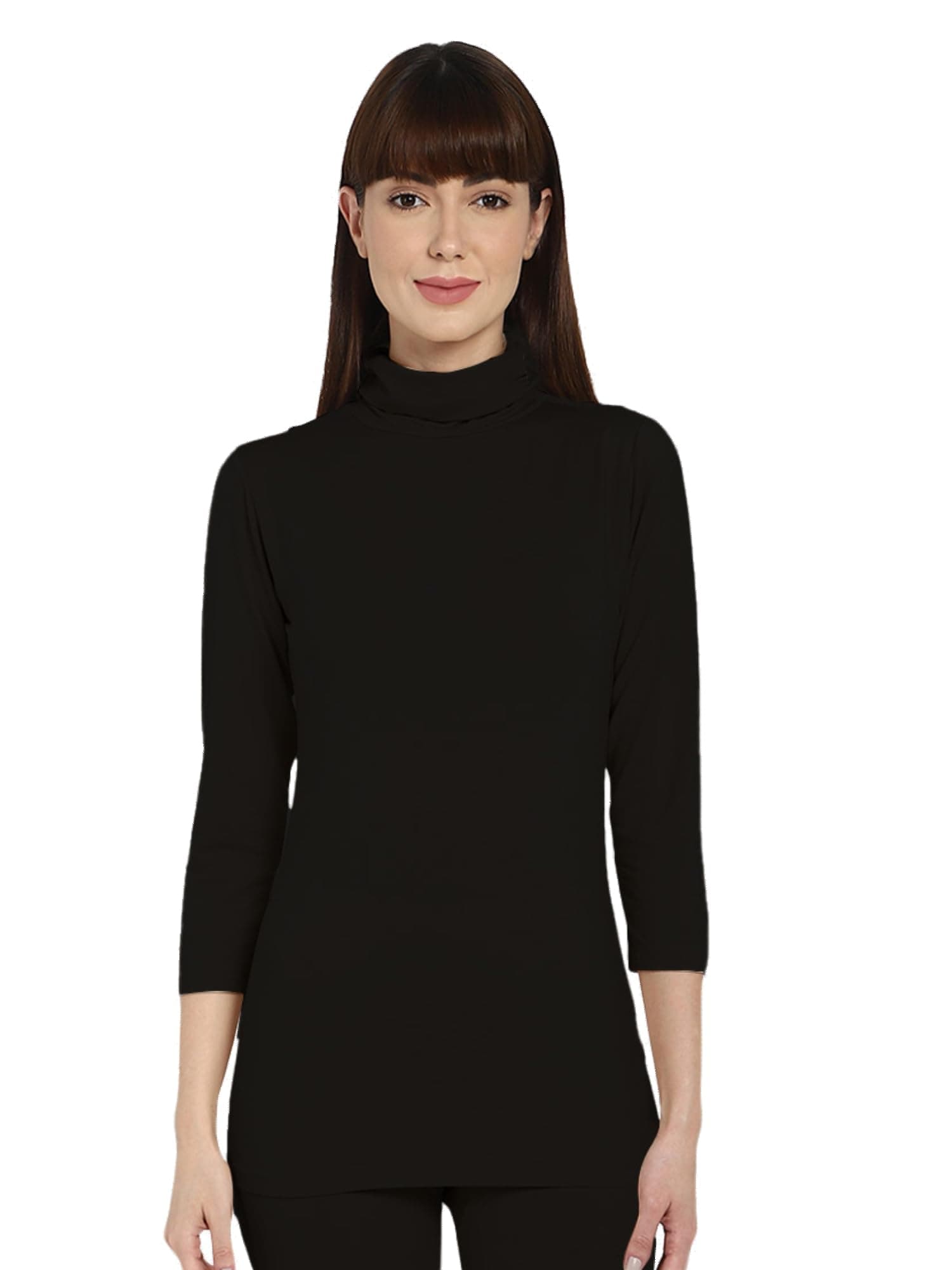 BODYCARE Women's Slim Fit Thermal Top High Neck Full Sleeves Solid Pack of 1