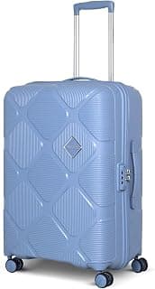 American Tourister Polypropylene (pp) Instavibe 68 Cm Spinner Trolley Bag for Travel Medium Suitcase with Mounted TSA Lock,Flexi Packing Straps,and Side Hooks for Men & Women - Sky Blue,Hard