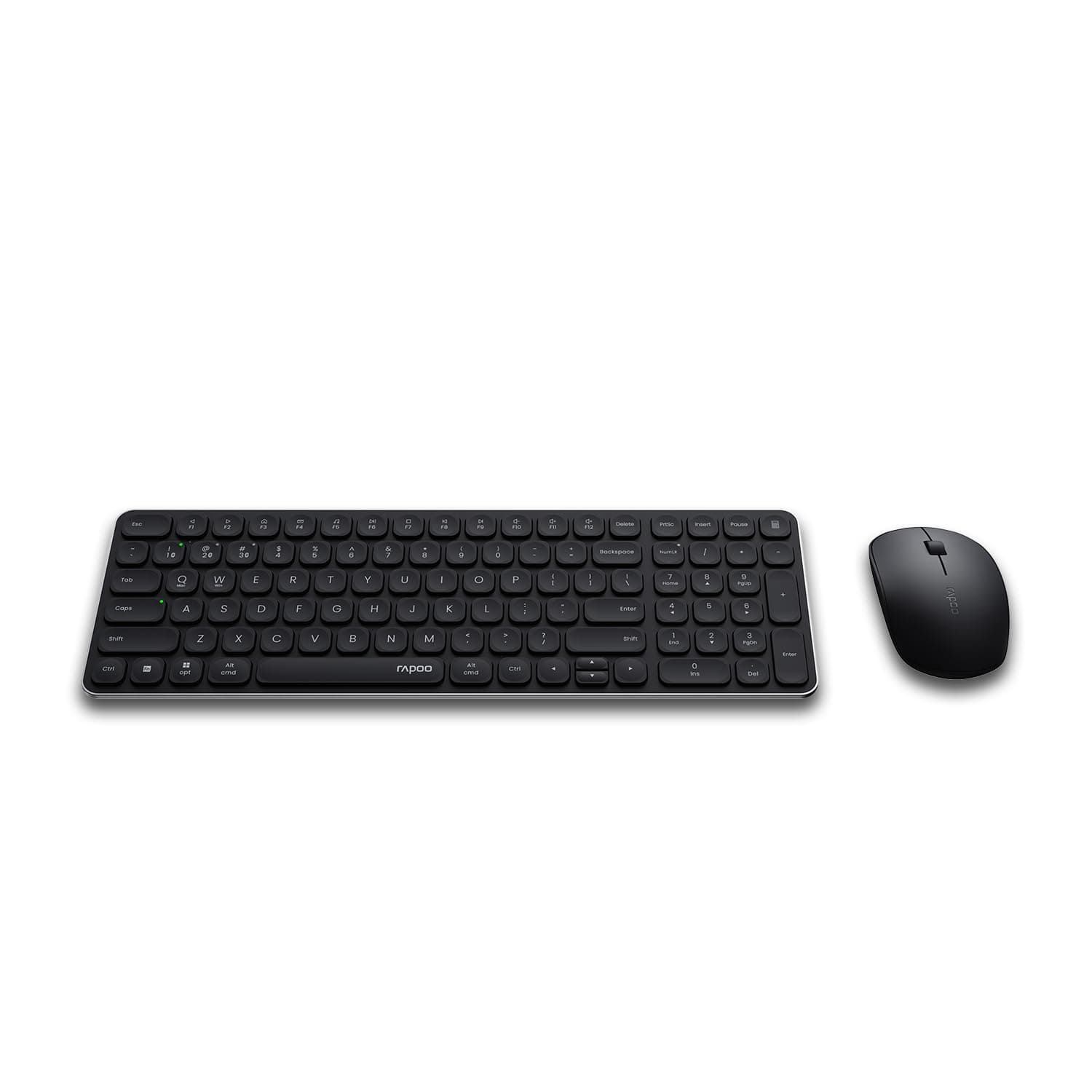 Rapoo 9320M MultiDevice Wireless & Bluetooth Keyboard Mouse Combo |3.9mm UltraSlim |Aluminium Alloy Frame |2.4GHz, BT 5.0/4.0 |800-2400 Adjustable DPI |Windows/iOS |Silent Keys |3Yrs Warranty |Black