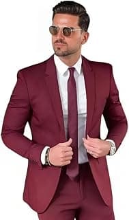 Darbar In Men's Formal Maroon, Single Breasted Blazer, Business Casual Style
